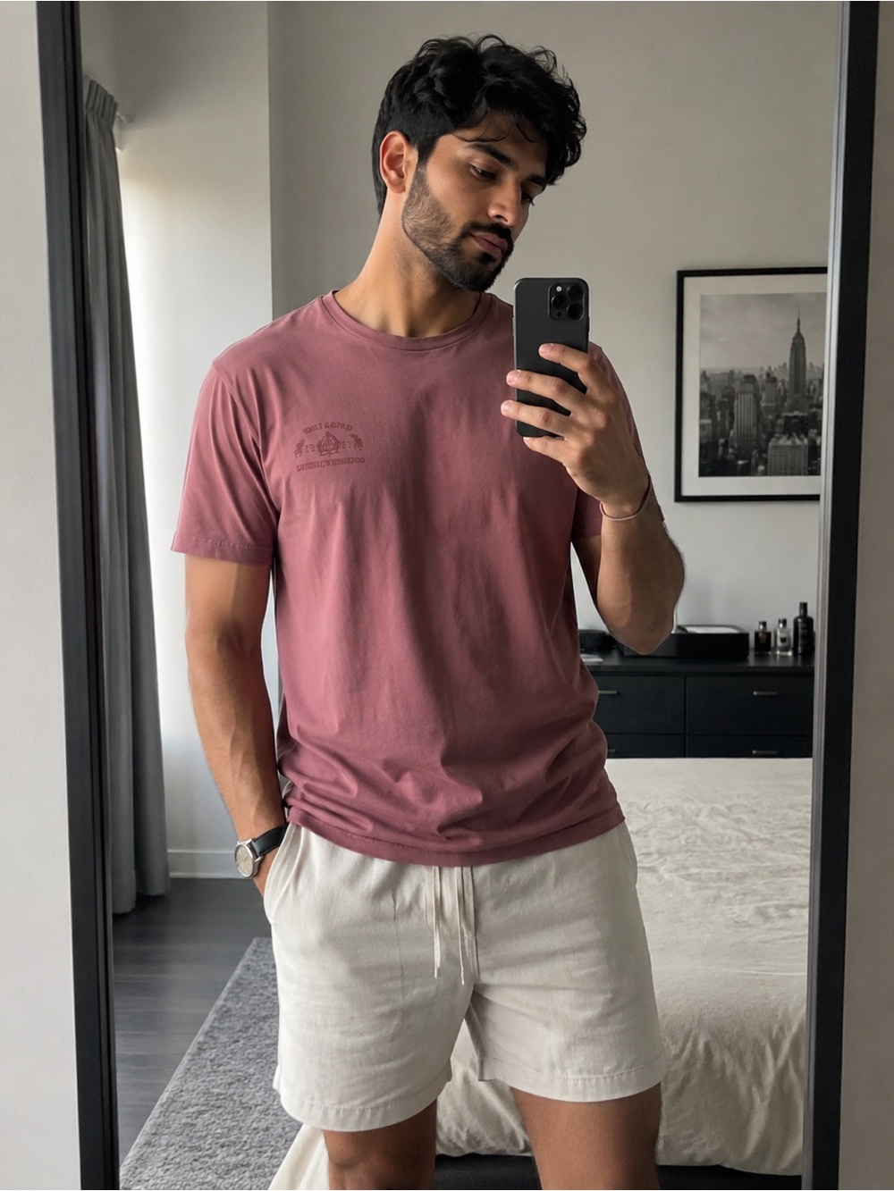 Scotch & Soda Men's Dusty Rose Short-Sleeve cotton Crew Tee